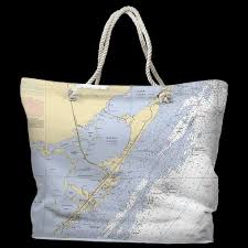 Fl Key Largo Fl Water Repellent Nautical Chart Tote Tote Bag