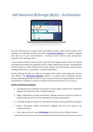 Sap Business Bydesign Byd Acclimation Sap Business Human Resources