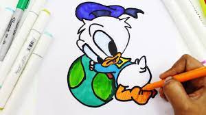 Baby Donald Duck Drawing And Coloring For Kids | Coloring Pages | Learn  Colors Painting For Children - Youtube