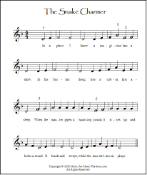 So how do i read these chords? Easy Piano Sheet Music Free For Kids The Snake Charmer With Chords