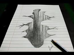 Please see the drawing tutorial in the video below. Drawing 3d Hole Trick Art On Line Paper Easy 3d Hole Drawing Step By Step