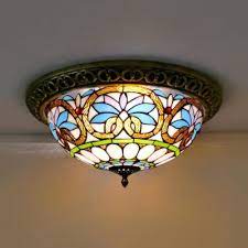 Now you should remove the glass dome without the screws coming off the frame. Stained Glass Flush Mount Ceiling Light Swasstech