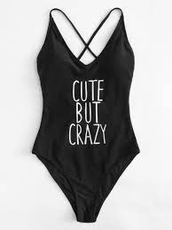 Costume Da Bagno Con Stampa Stringata Italian Shein Sheinside Swim Suit Moda Costumi Da Bagno Costumi Da Bagno