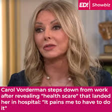 Carol received a 'warning sign to slow down'