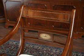 Breakfast area repainted and reupholstered duncan phyfe chair__light grey elegant dining room photo in toronto the chairs are so cool looking. Duncan Phyfe Dining Chairs Duncan Phyfe Dining Room Chairs Pair Of Arms