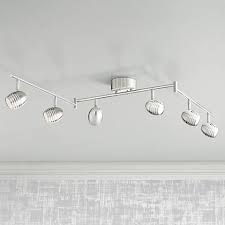 Pro Track Zephyr 6 Light Satin Nickel Led Track Kit Fixture 6c900 Lamps Plus In 2021 Track Lighting Track Lighting Fixtures Contemporary Track Lighting