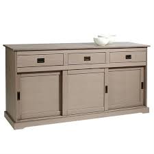 buffet savona bahut vaisselier commode avec 3 tiroirs et 3 portes coulissantes en pin massif lasure taupe buffet porte coulissante buffet vaisselier
