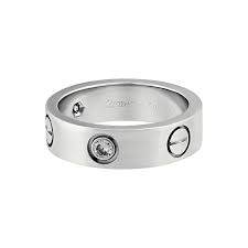 Vintage Cartier 18k White Gold Love 3 Diamond Ring Ring Size 5 75 9 Grams Vintage Cartier Love Ring 18k White Gold