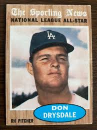LOT OF 3 DON DRYSDALE 1962 TOPPS BASEBALL CARDS HOF LOS ANGELES DODGERS  “BIG D”