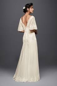 Melissa Sweet Wedding Dress With Flutter Sleeves David S Bridal Bell Sleeve Wedding Dress Sweet Wedding Dresses Wedding Dresses Plus Size