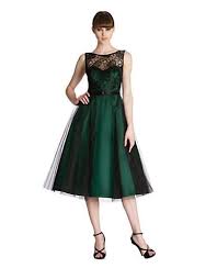 Brands Party Cocktail Lace And Mesh A Line Dress Lord And Taylor Dresses Tea Length Dresses Tulle Dress
