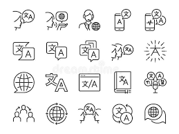 Translation Line Icon Set Included The Icons As Translate Translator Language Ad Icons Included Translator Trans Line Icon Icon Set Language Icon