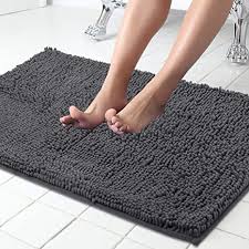 ( 3.1) out of 5 stars. Amazon Com Itsoft Non Slip Shaggy Chenille Bath Mat For Bathroom Rug Water Absorbent Carpet 34 X 21 Inches Charcoal Gray Home Kitchen