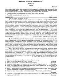 Subiecte duminică, 1 aprilie 2018. Subiectul È™i Baremul De Corectare De La Proba De Istorie A SimulÄƒrii De Bacalaureat 2021 Edupedu Ro
