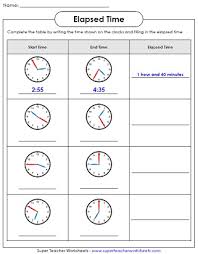 Elapsed Time Worksheets Math Time Worksheets