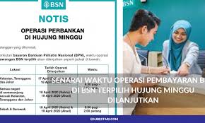 Senarai Waktu Operasi Pembayaran Bpn Di Bsn Terpilih Hujung Minggu Dilanjutkan Edu Bestari