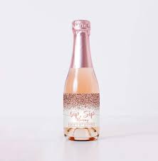 Champagne bottle balloon kit, 40 champagne wine bottle rose gold balloon and 70pcs balloons garland arch kit rose gold confetti balloons for wedding birthday bachelorette bridal shower party decorations. Amazon Com Sip Sip Hooray Birthday Mini Champagne Bottle Labels Rose Gold Handmade Products