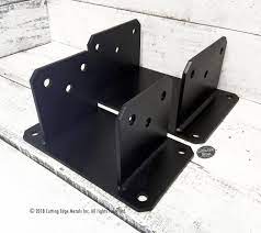 These Black Powder Coated 2 Sided Wood Post Base Brackets Pb 2s Are Very Easy To Install And Look Timber Frame Joinery Pergola On The Roof Solar Power Diy