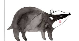 Postkarte Dachs Tierillustration Postkarten Tierbilder