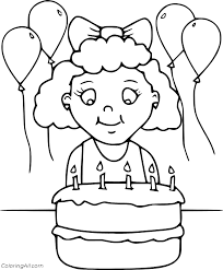 Happy birthday smile kids illustration. Birthday Cake Coloring Pages Coloringall