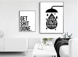Fadalo art cute dog reading the newpaper on toilet canvas wall art ideas animal art prints for bathroom living room decor funny theme poster framed painting modern artwork home decoration 12x16 4.6 out of 5 stars 98. Bathroom Fun Words Nordic Bathroom Decorative Toilet Personality Ideas Canvas Painting Unframed Wall Art Prints Painting Calligraphy Aliexpress