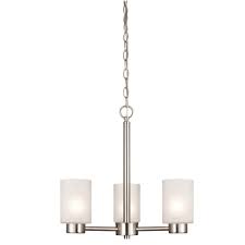 Westinghouse Sylvestre 3 Light Brushed Nickel Chandelier With Frosted Seeded Glass Shades 6227500 The Home Depot