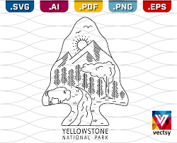 Yellowstone Svg Yellowstone National Park Arrowhead Design Single Line Weight Design Minimalist Line Art Design Yellowstone National Park Arrowheads Design
