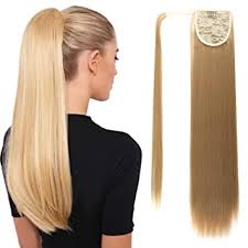 Maybe you would like to learn more about one of these? Amazon Com Eerya 24 Inch Long Straight Ponytail Hair Extension Wrap Around Hair Piece Heat Resisting Fiber Synthetic Pony Tail Hairpiece For Girl Lady Woman Straight Hair M 27 Ash Blonde Beauty