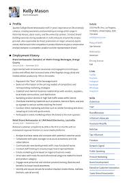 Brand Ambassador Resume Template Free Resume Maker Resume Maker Resume Guide