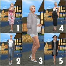 Some of the best hair styles, clothes and accessories on the cc market come from their blog. The Sims 4 I 5 Outfits Maternity Lookbook