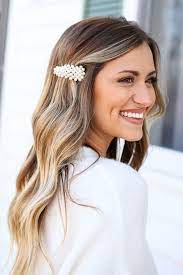 Ivory Pearl Hair Clip Set On Model Clip Hairstyles Hair Clip Hairstyles Hair Clips