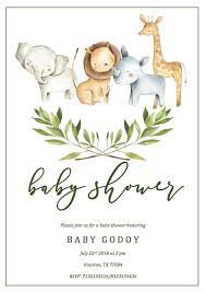 Safari Baby Shower Invitation Template Jungle Baby Shower Etsy Giraffe Baby Shower Invitations Baby Shower Giraffe Jungle Baby Shower Invites