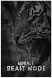 Amazon Com Amemny Mindset Beast Mode Motivational Canvas Wall Art Inspirational Entrepreneur Quotes Lion Poster Print Artwork Painting Picture For Living Room Bedroom Office Home Decor Framed Ready To Hang Posters Prints