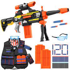 Electric Foam Blaster Toy Gun with Scope, IR, Flashlight