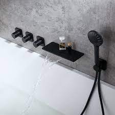 Maybe you would like to learn more about one of these? Modern Stylish Wall Mount Waterfall Bathtub Faucet With Hand Shower In Matte Black Solid Brass Bathtub Faucet Modern Tub Faucet Waterfall Bathtub Faucet