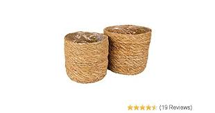 Gina Da Korb 2er Set Seegras Ubertopf Pflanzkubel Pflanztopf Rund Blumentopf Pflanze Aufbewahrungskorb Braun Amazon De Gart Pflanzkubel Ubertopf Blumentopf