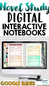 Editable Novel Study Digital Interactive Notebook Templates Google Slides In 2020 Interactive Notebooks Interactive Notebooks Templates Middle School Lesson Plans