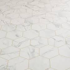 Enjoy free shipping on most stuff, even big stuff. White Marble Gold Grout Hexagon Sheet Vinyl Flooring Carrara Bianca Esagono