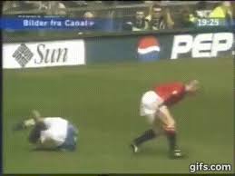 The challenge in question took place on april 21, 2001, when united hosted city in a manchester derby at old trafford. Roy Keane Alf Inge Haaland Incident Animated Gif