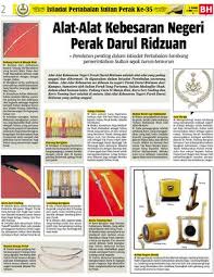 Perkembangan itu berlaku ketika pihak istana menitahkan adun perak mengadap untuk menyatakan pendirian mereka berhubung calon menteri besar dari umno. Alat Alat Kebesaran Negeri Perak Darul Ridzuan Klik