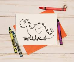 This simple activity of coloring can be used for your kid's benefit. Dinosaur Coloring Valentine S Day Cards Weekend Craft