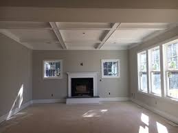 When it comes to finding the perfect shade there are hundreds of natural light plays a big role in how a color will look, sheen of the paint, the size of the room, and what furniture below image source of agreeable gray in nursery: Coffer Ceiling Color Agreeable Gray Walls