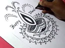 How To Draw Diwali Greeting Drawing Step By Step