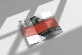 Us Letter Tri Fold Mockup Brochure Design Template Lettering Trifold