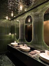 The classic option is white ceramic or composite washbasins. Wuji Studio Installs Reflective Riverlike Ceiling Within Rever çŽ¥ Restaurant In China Restaurant Bathroom Restroom Design Bathroom Interior Design