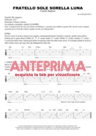 D f#m g a d/f# la madre terra con frutti, prati e fiori bm a g f#m bm il fuoco, il ven.to, em a. Fratello Sole Sorella Luna Tab Chitarra 100 Corretta