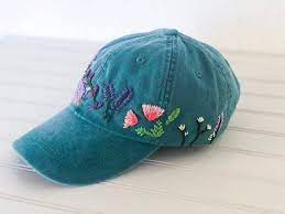 Hand Embroidered Hat Custom Embroidered Hat Floral Etsy Custom Embroidered Hats Embroidered Hats Hand Embroidered Hat