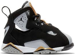 Black And Brown Jordans True Flight Black Wolf Grey Metallic Gold Td In Black Black Wolf Grey With Images Black Wolf Jordans Jordan True Flight