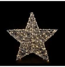 luca lighting kerstster zilver 38 x 5 x 38 cm met led verlichting warm wit kerstster kerststerren kerstversiering