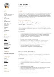Cv of food and beverage : 22 Food And Beverage Attendant Resume Examples Word Pdf 2020